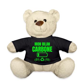 bilan carbone, écologie, écologiste - Nounours - noir - Devant