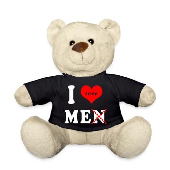 Funny I love men (not) - Teddy Bear - black - Front