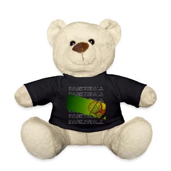Basketball Basketballer Korb Dunking Sport Vintage - Teddy - Schwarz - Vorne