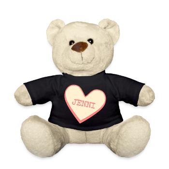Jenni Name Vorname rosa Zucker Herz - Teddy - Schwarz - Vorne