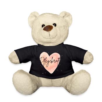 Pflegekraft Herz – Aquarell Liebe Pflege Schön - Teddy - Schwarz - Vorne