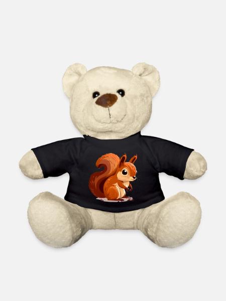 Sunny Squirrel Charm - Teddy Bear - black