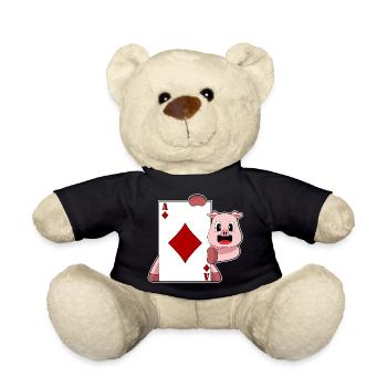 Pig Poker Poker Card Game - Teddy Bear - black - Front