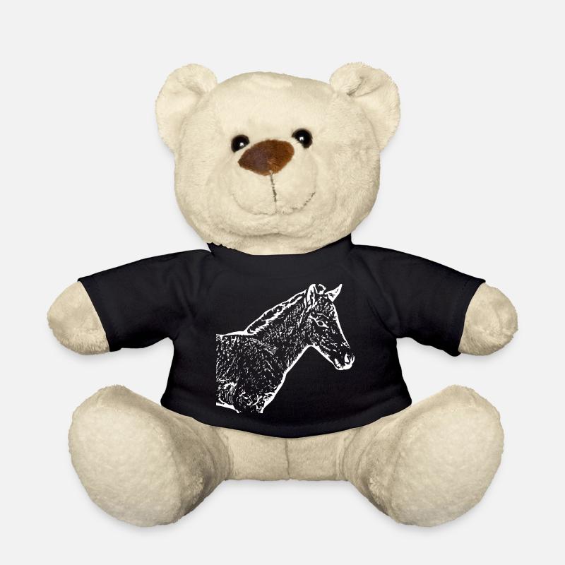 weißes Pferd weiß Pferde T-shirt Geschenk Reiter - Teddy - Schwarz