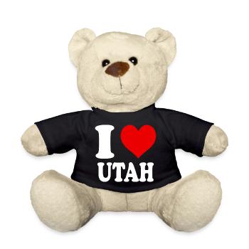 J’aime Utah Coeur Drôle Spirituel - Nounours - noir - Devant