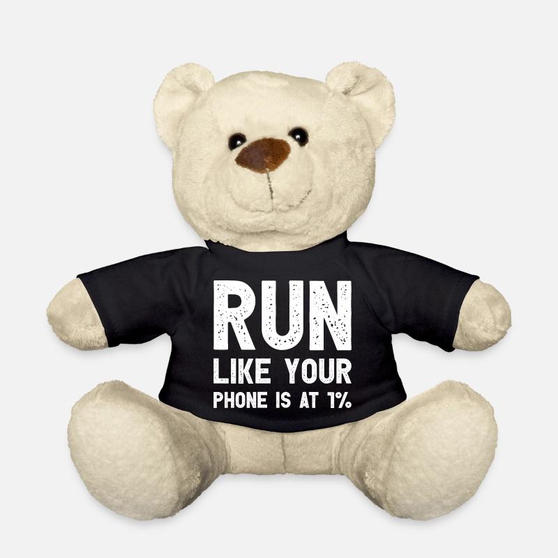 Courez comme si votre téléphone était à 1% Funny Runner - Nounours - noir