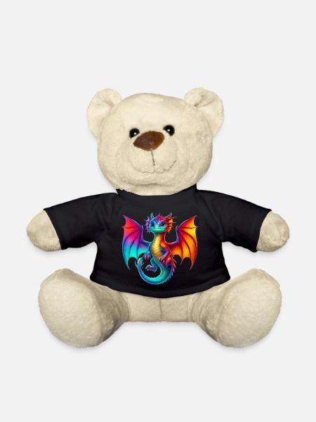Drache - Teddy - Schwarz