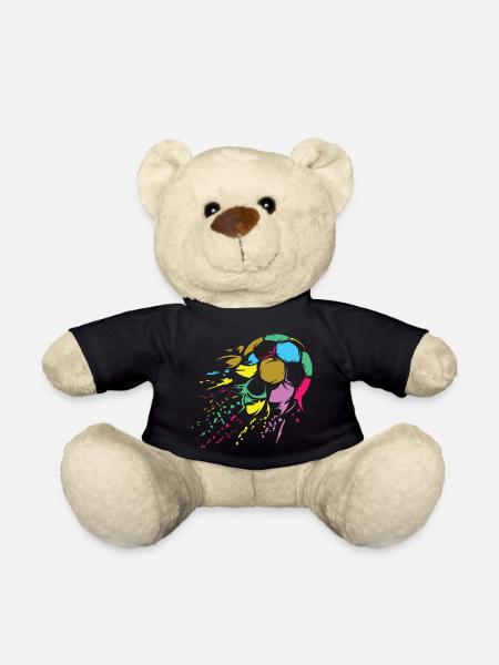 Fußball bunte Farben retro Ball Explosion Symbol - Teddy - Schwarz