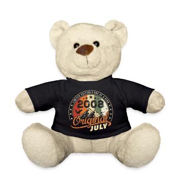 2008 Juli 2008 Shirt Geburtstag 2008 Geschenk - Teddy - Schwarz - Vorne