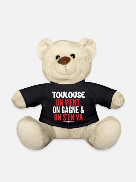 Rugby Toulouse Humour Gift Supporter Rugby - Teddy Bear - black
