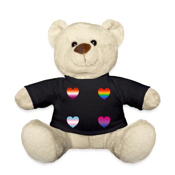 LGBTQ-Herzen - Teddy - Schwarz - Vorne