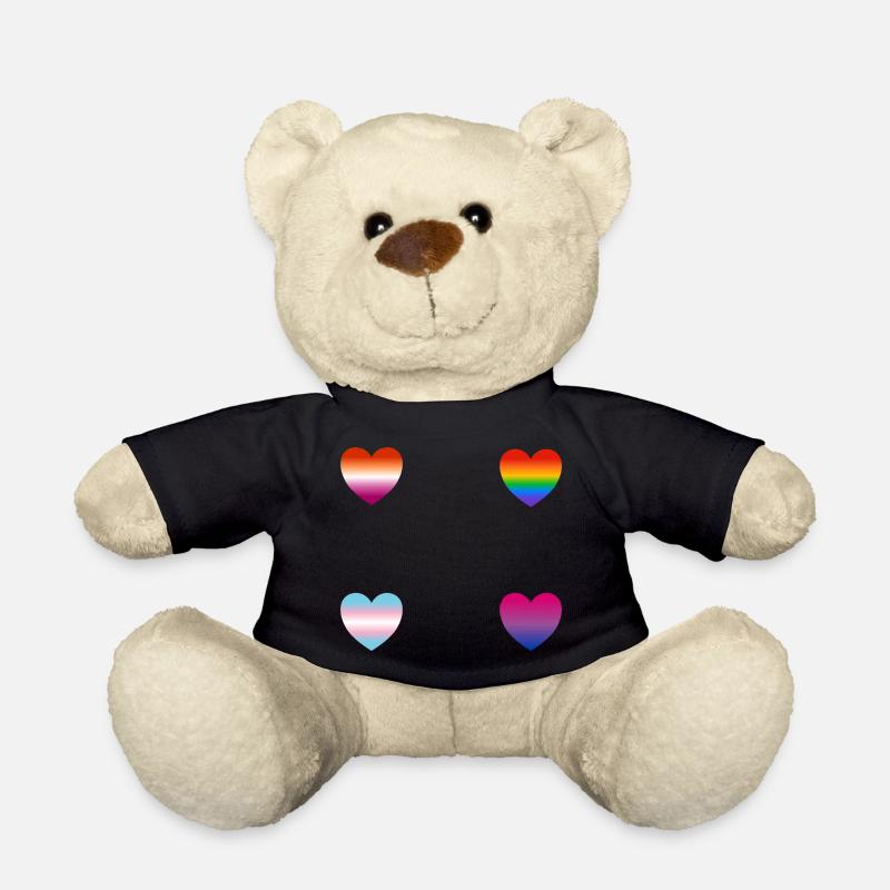 LGBTQ hearts - Teddy Bear - black