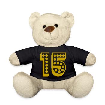 15. 15 ANS. 15e ANNIVERSAIRE. ANNIVERSAIRE 15 ANS. - Nounours - noir - Devant