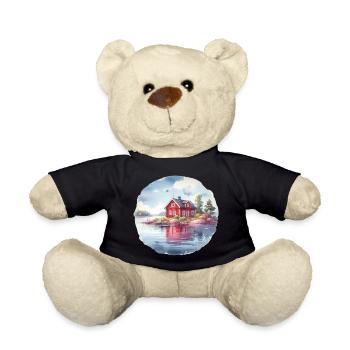 Maison suédoise cadeau de vacances maison suédoise - Nounours - noir - Devant