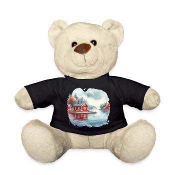 Suède maison Suède lac cadeau de vacances - Nounours - noir - Devant