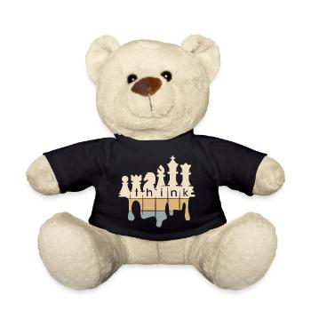 Chess retro graffiti think chess pieces icon - Teddy Bear - black - Front