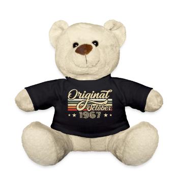 October 1967 Birthday in October - October 1967 - Teddy Bear - black - Front