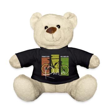 praktisch nie radlos Radlershirt Radler Spruch Rad - Teddy - Schwarz - Vorne
