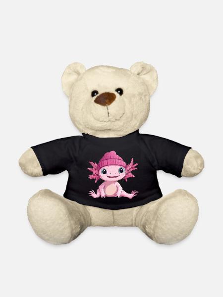 Axolotl Süß Niedlich Baby Kinder Tier Cartoon - Teddy - Schwarz