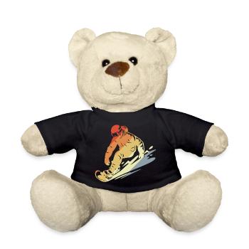 Snowboarder Retro Stil - Teddy - Schwarz - Vorne