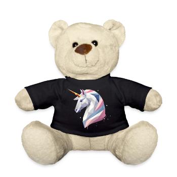 Geometrisches Einhorn – Moderne Eleganz - Teddy - Schwarz - Vorne