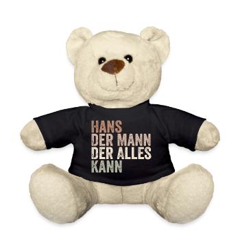 Hans the man who can do everything First name Hans - Teddy Bear - black - Front
