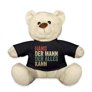 Hans the man who can do everything First name Hans - Teddy Bear - black - Front