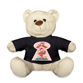 Freche Osterhasen Lustiges Ostern  - Teddy - Schwarz - Vorne