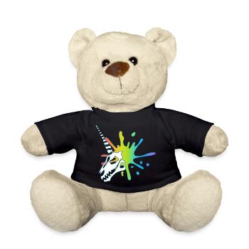 Unicorn skull and multicolored explosion - Teddy Bear - black - Front