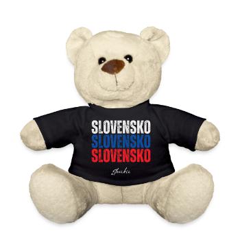 Flag of Slovakia, I love Slovakia - Teddy Bear - black - Front
