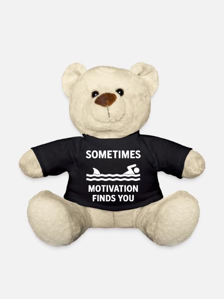 Inspirational Swimming Quote Tee - Teddy Bear - black