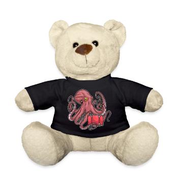 Octopus Musician Drum Music - Teddy Bear - black - Front
