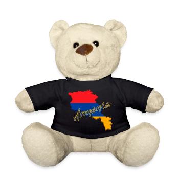 Karte von Armenien, Flagge Armeniens - Teddy - Schwarz - Vorne