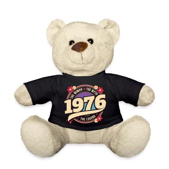 1976 Légende 50 Ans Anniversaire Femme - Nounours - noir - Devant