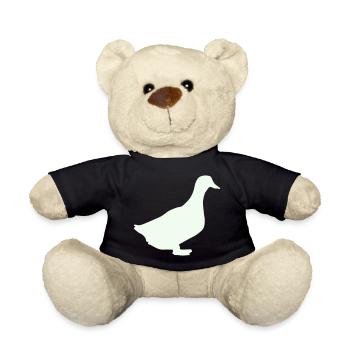 Elegante Gans Silhouette auf Vintage Hintergrund - Teddy - Schwarz - Vorne
