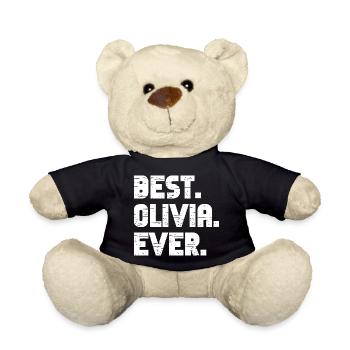 Best Olivia Ever Gift Saying - Teddy Bear - black - Front