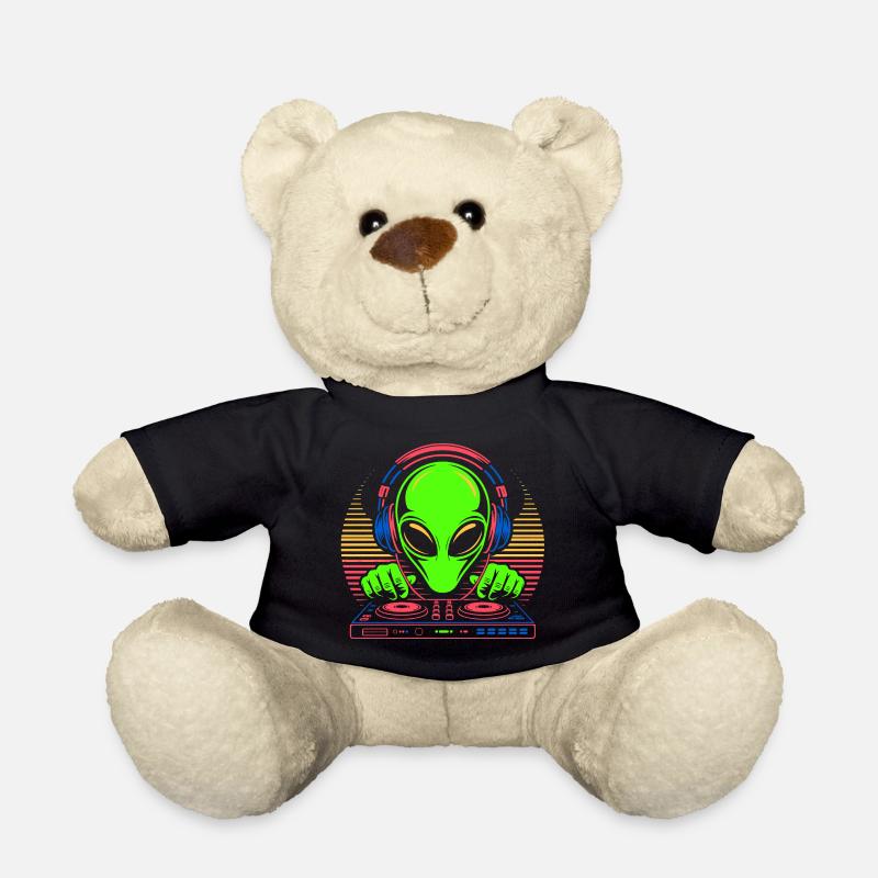 DJ extraterrestre avec casque et platine vinyle - Nounours - noir