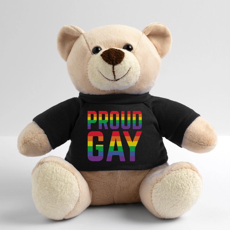 Fier lettrage arc-en-ciel gay Nounours