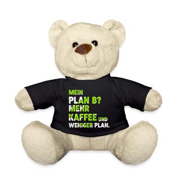 Mehr Kaffee statt Plan B - Teddy - Schwarz - Vorne