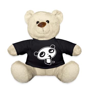 Niedlicher Panda – Kawaii Bär & Bambus Design - Teddy - Schwarz - Vorne