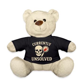 Currently Unsolved – True Crime Mystery Shirt - Teddy - Schwarz - Vorne