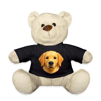 Polygon Golden Retriever Geometric Dog Design - Teddy Bear - black - Front