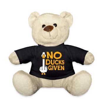 Goose No Ducks Given Middle Finger Naughty Duck Cool - Teddy Bear - black - Front
