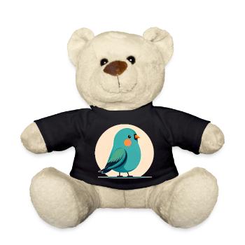 Petit oiseau vert-bleu - Nounours - noir - Devant