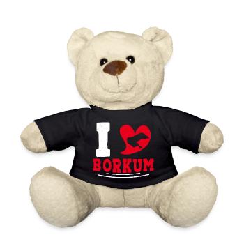 Borkumer Insel I LOVE BORKUM Lustiges - Teddy - Schwarz - Vorne