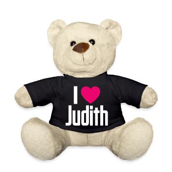 I Love Judith Pink Heart I Love Judith - Teddy Bear - black - Front