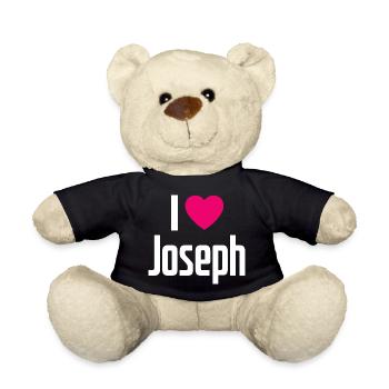 I Love Joseph Pink Heart I Love Joseph - Teddy Bear - black - Front