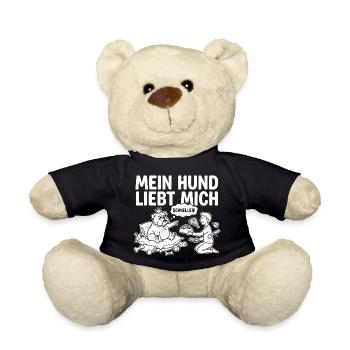 T-shirt chien pour hommes - Mon chien m’adore dire - Nounours - noir - Devant