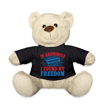 Funny Harmonica Player Found My Freedom Harmonica - Teddy - Schwarz - Vorne