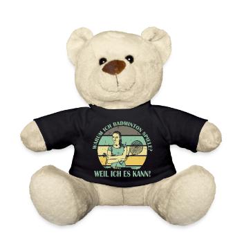 Badmintonspieler Geschenke Badminton Outfits - Teddy - Schwarz - Vorne